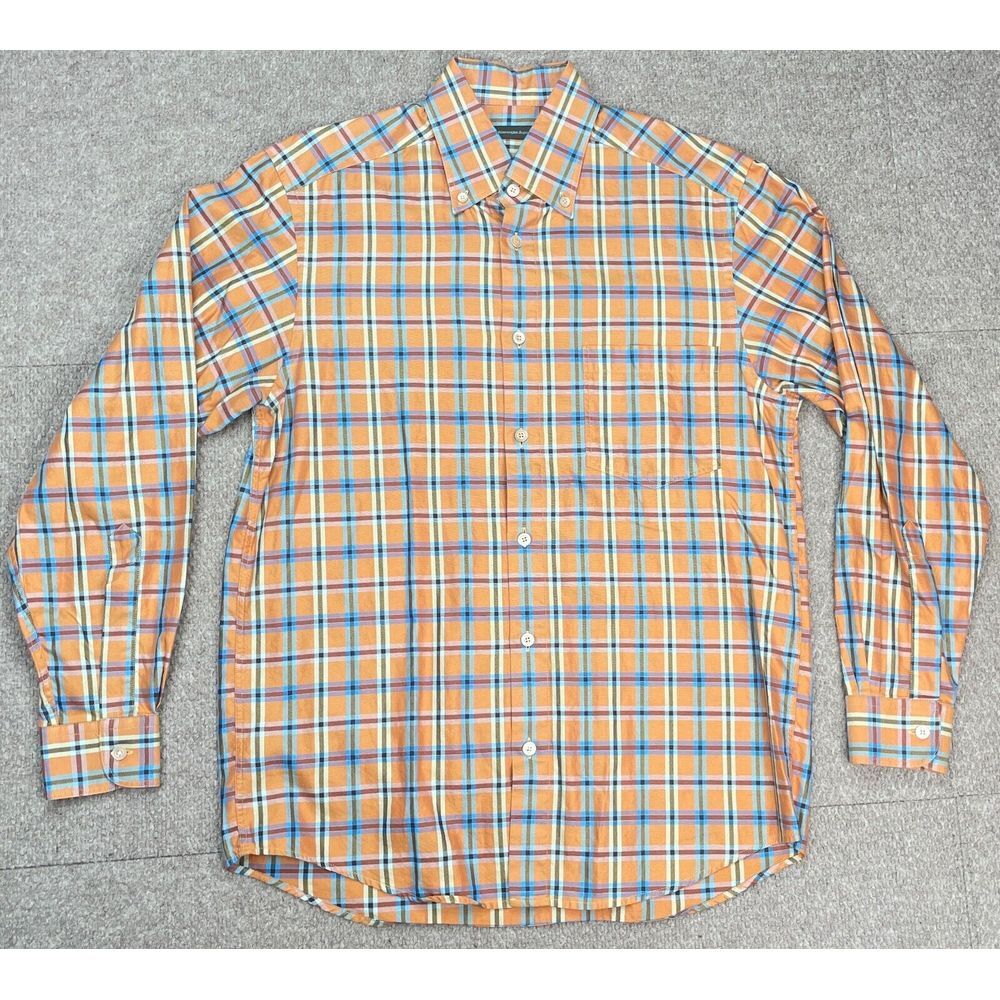 Ermenegildo Zegna Men's Plaid Button Down Long Sleeve Dress Shirt Size Large